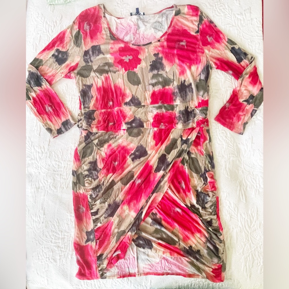 🔴 3 for $15 ASOS Pink and Fawn Tan Colored Long Sleeved Dress Size 18